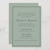 Border Script Elegant Wedding Olive Gray RSVP Kaart (Voorkant / Achterkant)