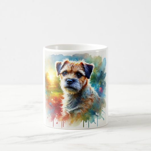 Border Terrier 030724AREF116 - Watercolor Koffiemok (Center)