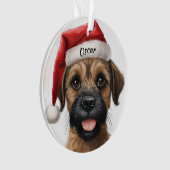 Border Terrier Aangepaste Kerstversiering Ornament (voorkant)