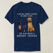 Border Terrier and wine Funny dog T-shirt (Design voorkant)