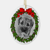Border Terrier Art van Glenda S. Harlan Keramisch Ornament (Rechts)