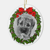 Border Terrier Art van Glenda S. Harlan Keramisch Ornament (Links)