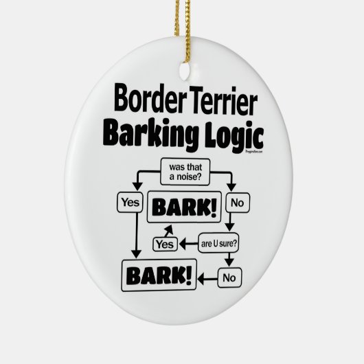 Border Terrier Barting Logic Keramisch Ornament (Rechts)