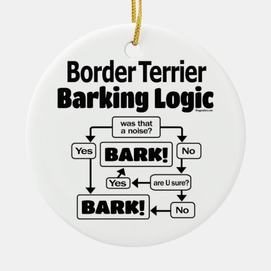 Border Terrier Barting Logic Keramisch Ornament (Voorkant)