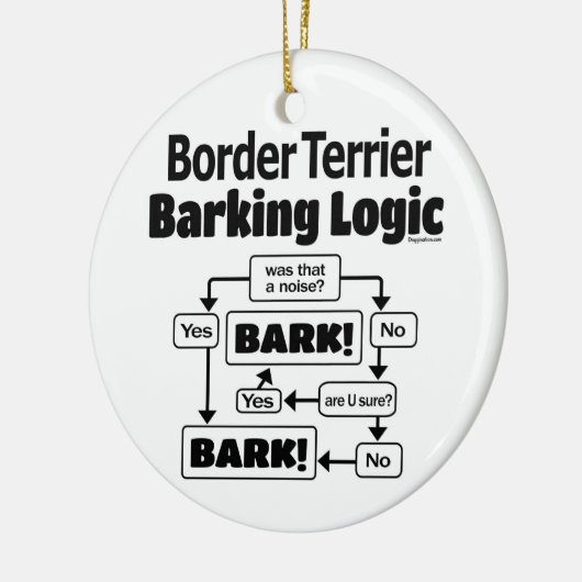 Border Terrier Barting Logic Keramisch Ornament (Links)