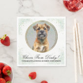 Border Terrier bruiloft servetten met honden Foto (Insitu)
