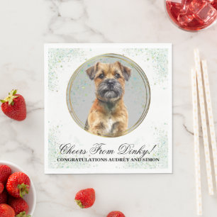 Border Terrier bruiloft servetten met honden Foto