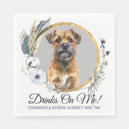 Border Terrier bruiloft servetten met honden Foto
