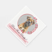 Border Terrier bruiloft servetten met honden Foto (Hoek)