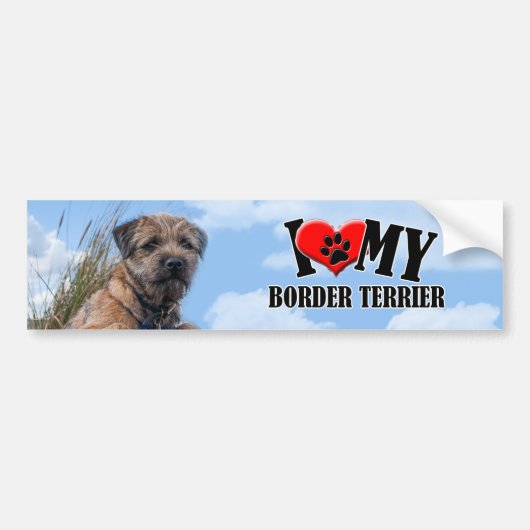 Border Terrier Bumpersticker (Voorkant)