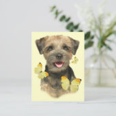Border Terrier Butterfly Briefkaart (Staand voorkant)