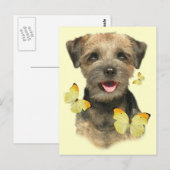 Border Terrier Butterfly Briefkaart (Voorkant / Achterkant)
