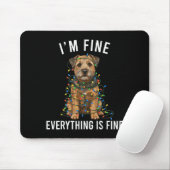 Border Terrier Christmas I'm Fine Everything Is Fi Muismat (Met muis)