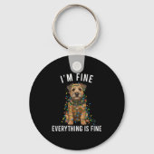 Border Terrier Christmas I'm Fine Everything Is Fi Sleutelhanger (Voorkant)