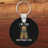 Border Terrier Christmas I'm Fine Everything Is Fi Sleutelhanger (Voorkant)