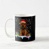 Border Terrier Christmas Santa Hat Reindeer Pajama Koffiemok (Links)