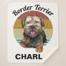 Border Terrier Custom Sherpa Blanket Sherpa Deken
