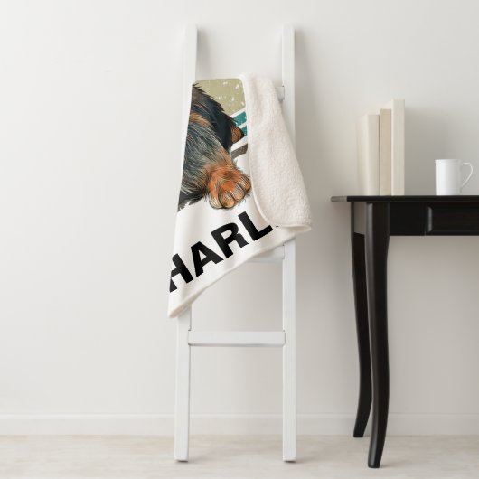 Border Terrier Custom Sherpa Blanket Sherpa Deken (In situ)