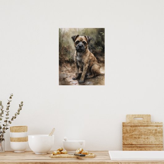 Border Terrier Dog Art Print Poster (Keuken)
