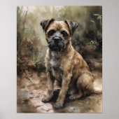 Border Terrier Dog Art Print Poster (Voorkant)