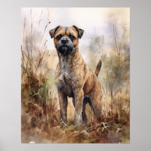 Border Terrier Dog Art Print Poster (Voorkant)