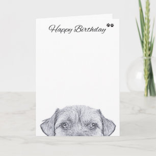 Border Terrier Dog Birthday Wenskaart Kaart