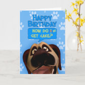 Border Terrier Dog Cartoon met een vleugje Humor Kaart (Gele Bloem)