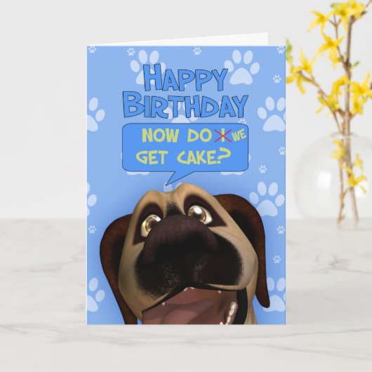 Border Terrier Dog Cartoon met een vleugje Humor Kaart (Gele Bloem)