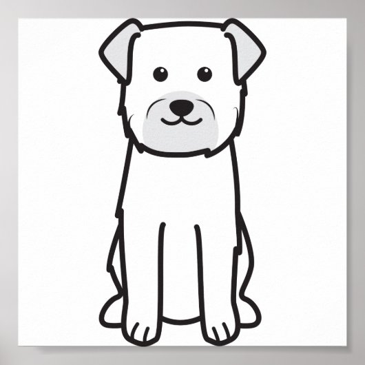 Border Terrier Dog Cartoon Poster (Voorkant)