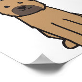 Border Terrier Dog Cartoon Poster (Hoek)