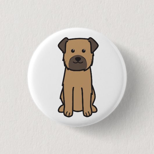 Border Terrier Dog Cartoon Ronde Button 3,2 Cm (Voorkant)