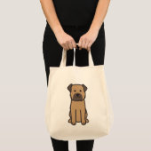 Border Terrier Dog Cartoon Tote Bag (Voorkant (product))