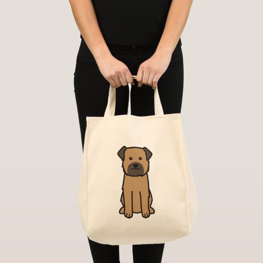 Border Terrier Dog Cartoon Tote Bag (Voorkant (product))