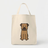 Border Terrier Dog Cartoon Tote Bag (Voorkant)