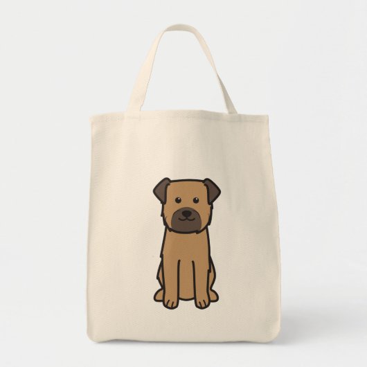 Border Terrier Dog Cartoon Tote Bag (Voorkant)