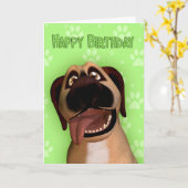 Border Terrier Dog Cartoon Verjaardag Wenskaart Kaart (Gele Bloem)