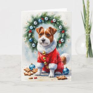Border Terrier Dog Christmas Wenskaart Kaart