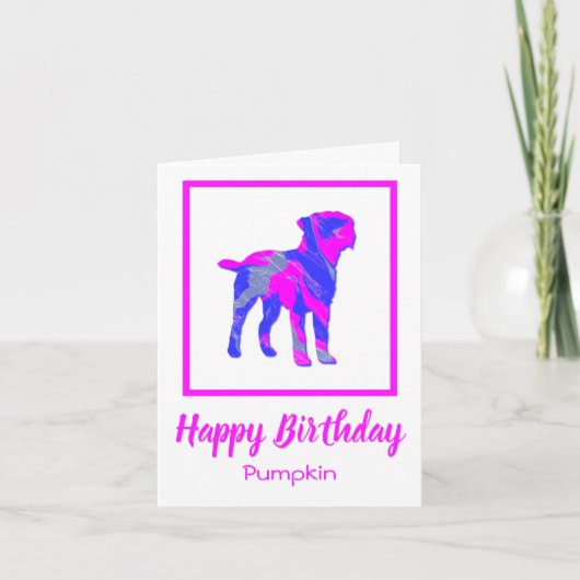 Border Terrier Dog Funny Birthday Kaart (Voorkant)