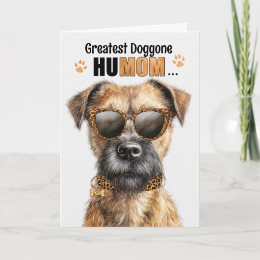 Border Terrier Dog Greatest HuMOM Moederdag Feestdagen Kaart (Voorkant)