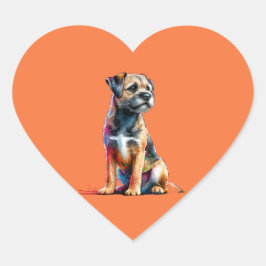 Border Terrier Dog Hart Sticker