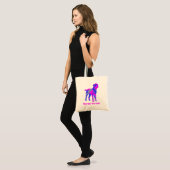 Border Terrier Dog Hot Pink & Blue Tote Bag (Voorkant (model))