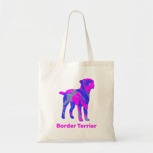 Border Terrier Dog Hot Pink & Blue Tote Bag (Voorkant)