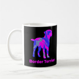 Border Terrier Dog Hot Pink en Blue Koffiemok