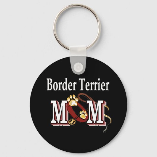 Border Terrier Dog MOM Sleutelhanger (Voorkant)