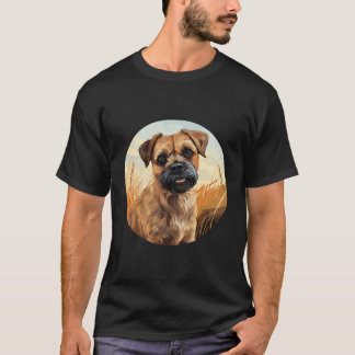 Border Terrier Dog Schattige Hondenras Dog Motif F T-shirt