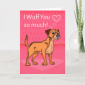 Border Terrier Dog Valentijnsdag Kaart (Voorkant)