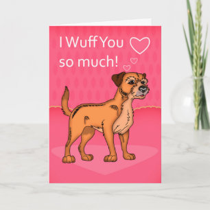 Border Terrier Dog Valentijnsdag Kaart