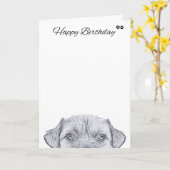 Border Terrier Dog Verjaardag Wenskaart Kaart (Gele Bloem)
