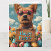 Border Terrier Easter Eggs Kaart (Voorkant)