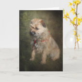 Border Terrier Groeten Kaart (Gele Bloem)